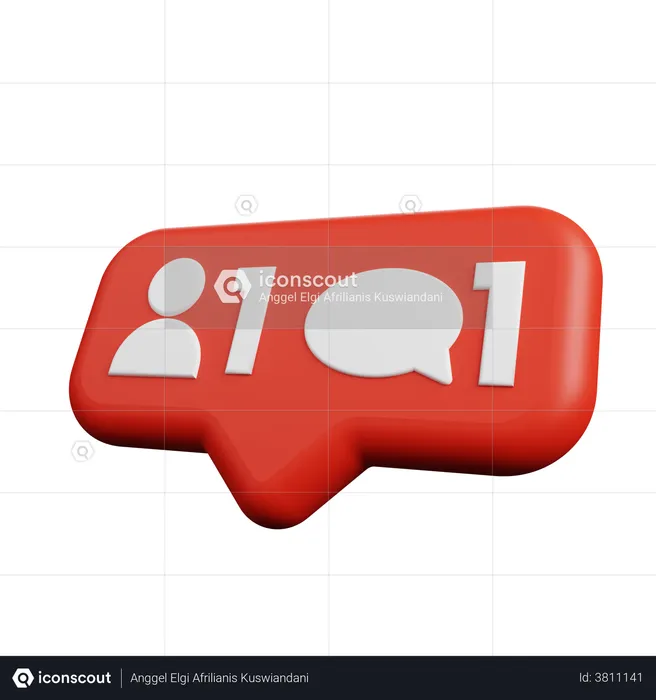 Comment And Following Logo 3D Logo