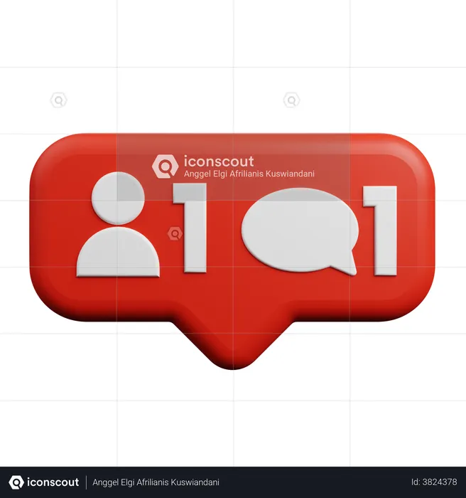 Comment And Following Logo 3D Logo