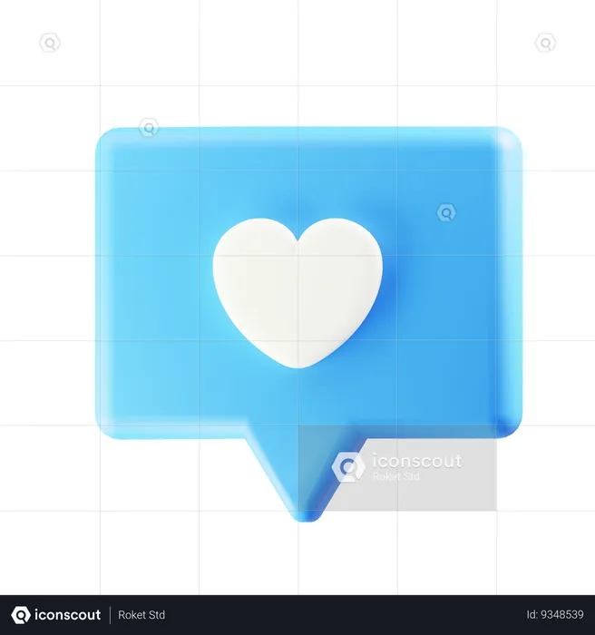 Comment Heart  3D Icon