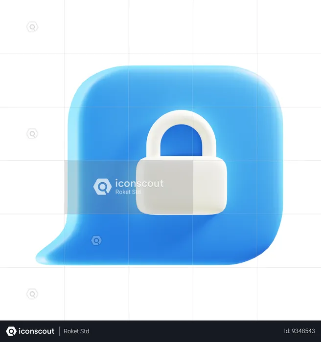 Comment Lock  3D Icon
