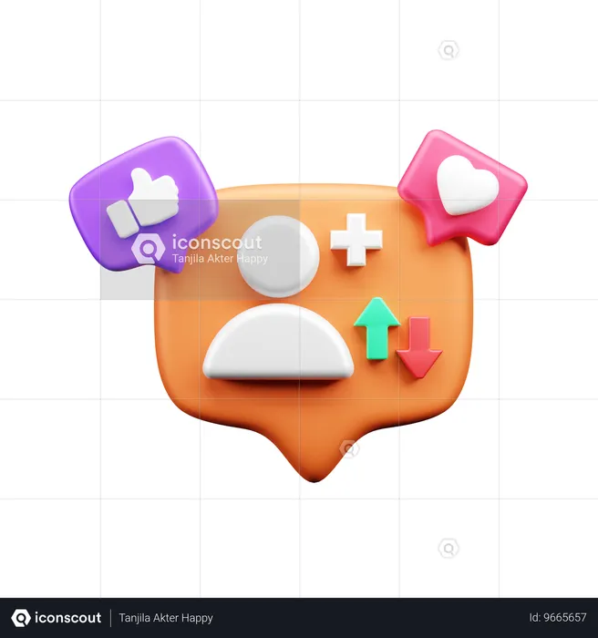 Commento sui social  3D Icon