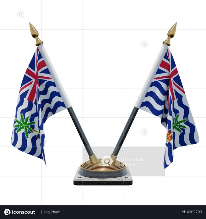 Commissioner of British Indian Ocean Territory Double Desk Flag Stand Flag 3D Flag