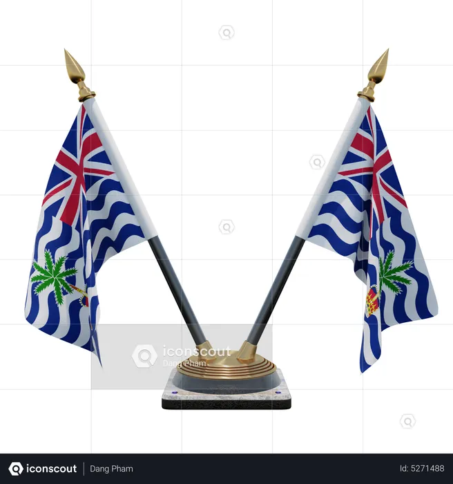 Commissioner of British Indian Ocean Territory Double (V) Desk Flag Stand Flag 3D Icon