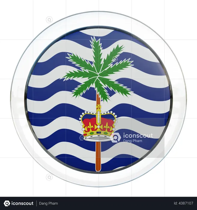 Commissioner of British Indian Ocean Territory Flag Glass Flag 3D Illustration
