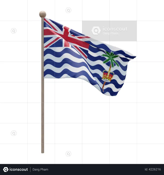 Commissioner of British Indian Ocean Territory Flag Pole  3D Illustration