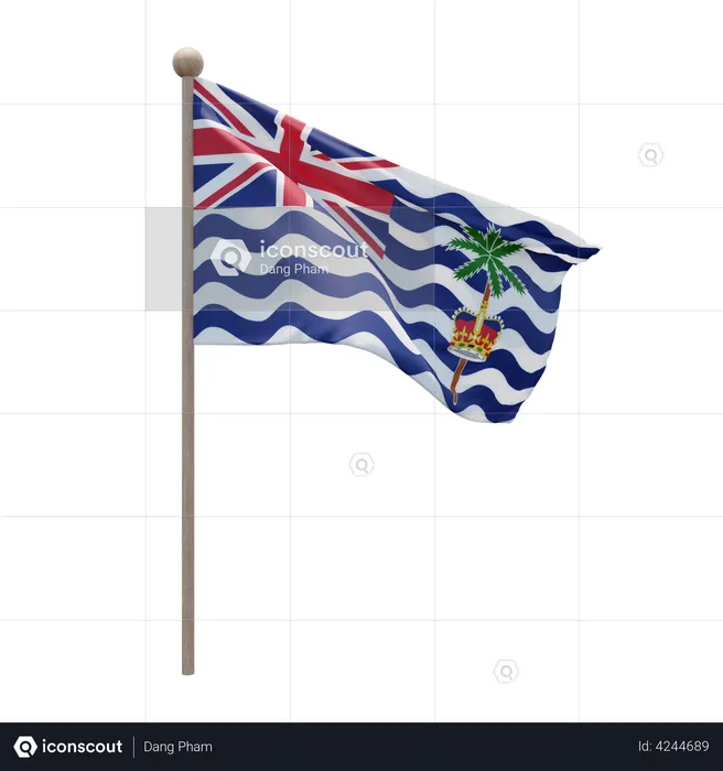 Commissioner of British Indian Ocean Territory Flagpole Flag 3D Illustration