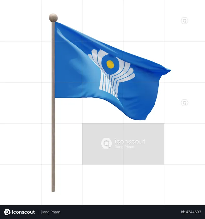 Commonwealth of Independent States Flagpole Flag 3D Flag