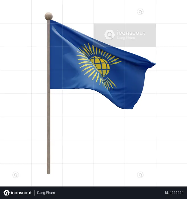 Commonwealth of Nations Flag Pole  3D Flag