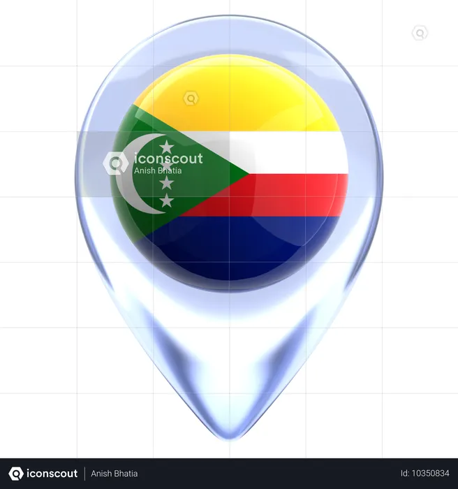 Comoras Flag 3D Icon