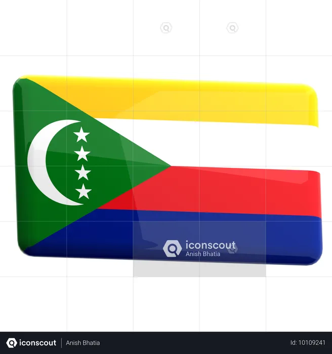 Comores Flag 3D Icon