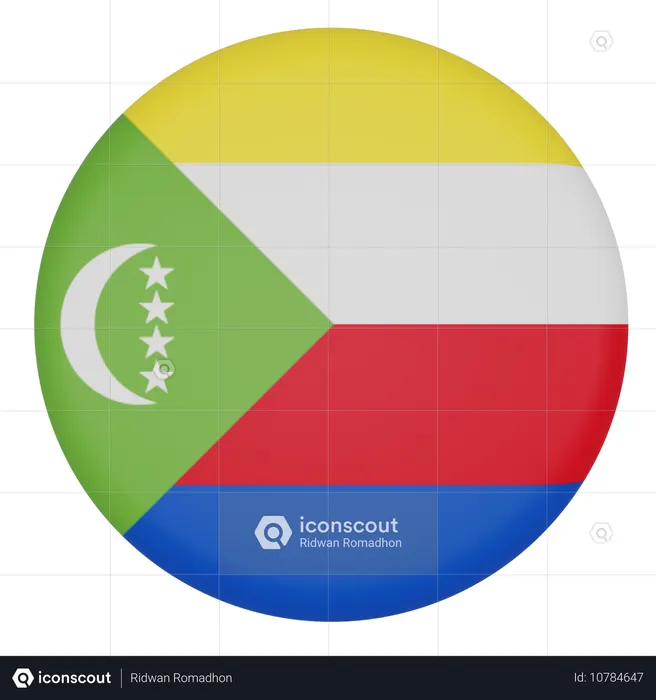 코모로 Flag 3D Icon