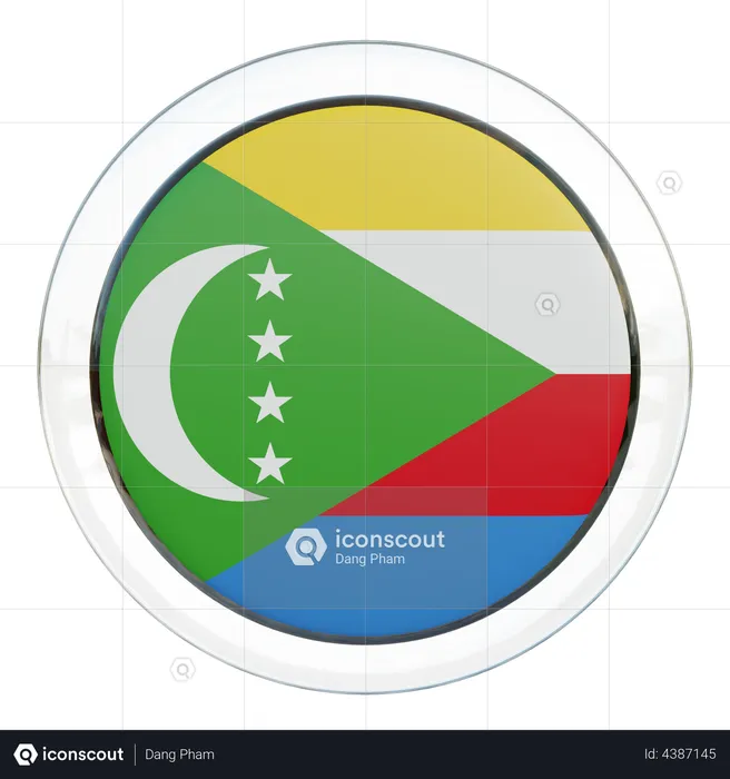 Vidro Bandeira de Comores Flag 3D Flag