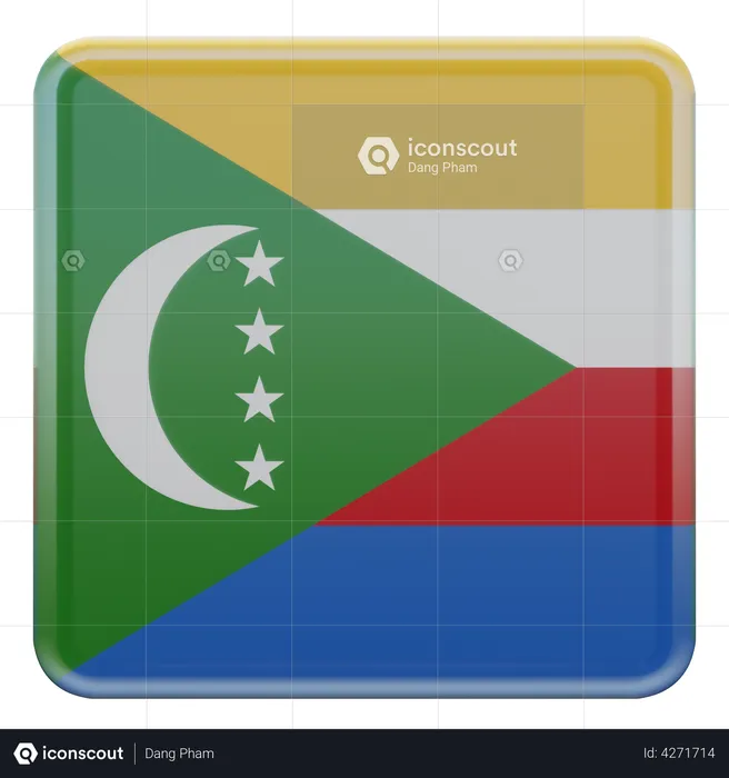 Comoros Flag Flag 3D Illustration