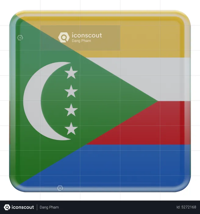Comoros Square Flag Flag 3D Icon