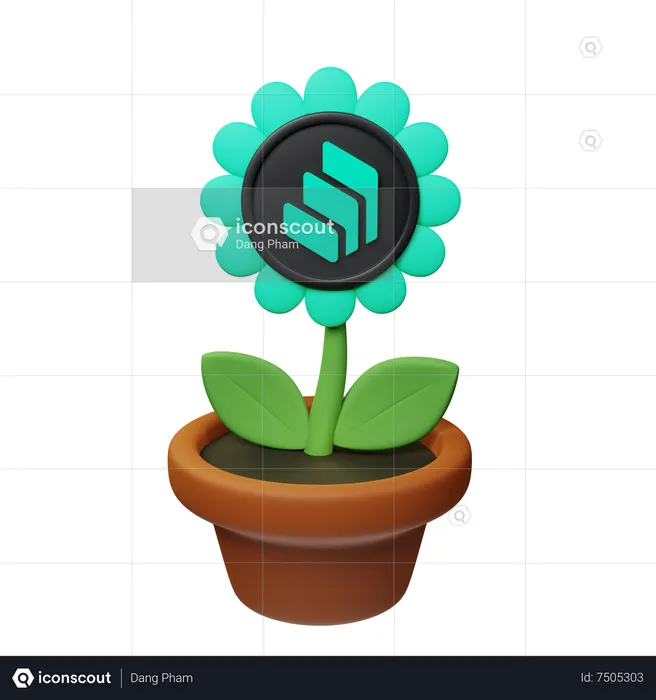 Comp Crypto Plant Pot  3D Icon