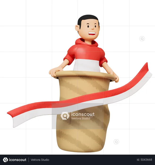 Competición de carrera de sacos  3D Icon