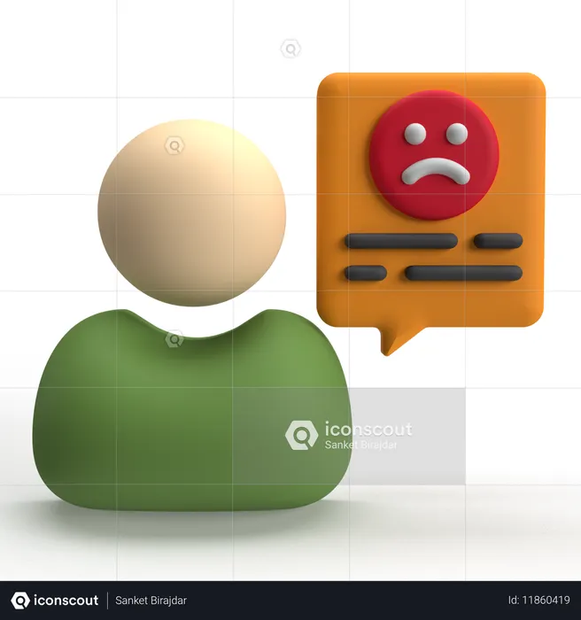 불평하다  3D Icon