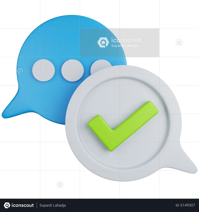 Complete bubble message  3D Icon