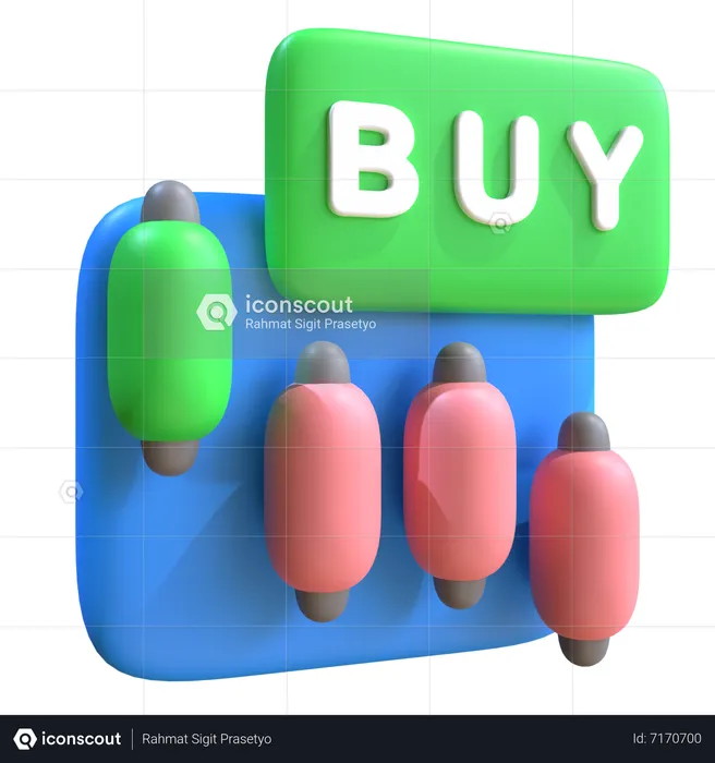 Compra de ações  3D Icon