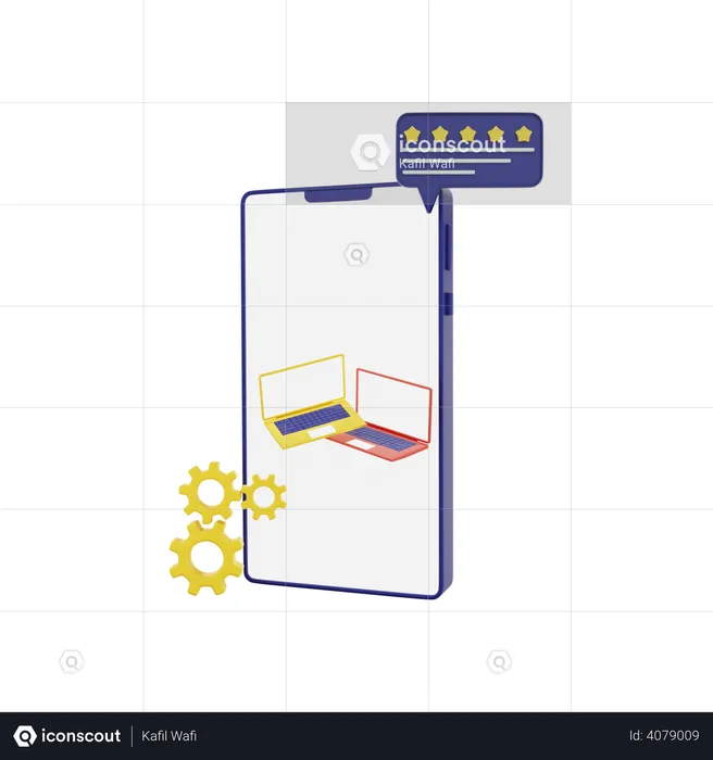 Comprar computadora portátil en línea  3D Illustration