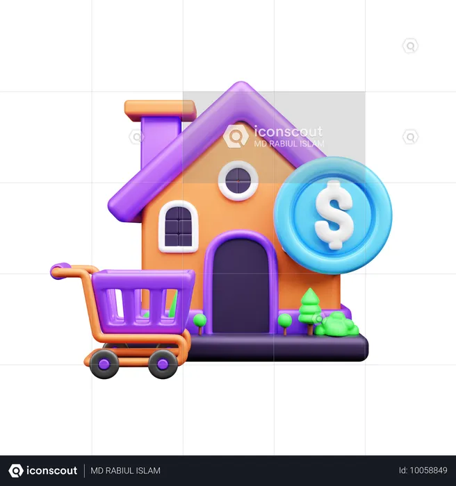 Comprar casa  3D Icon