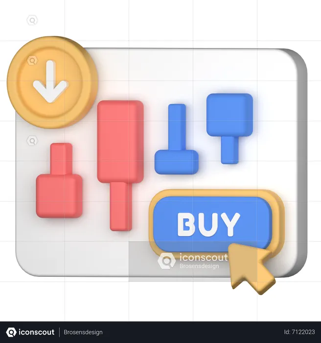 Comprar ações  3D Icon