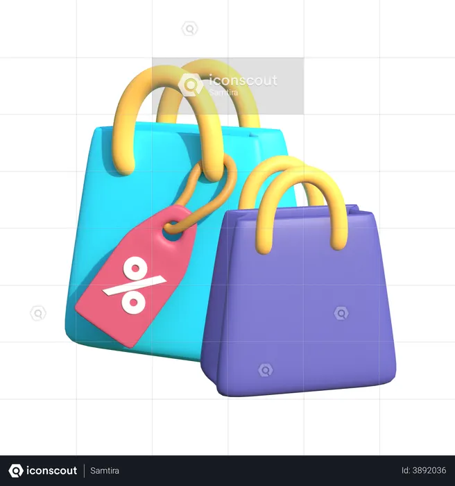 Compras com desconto  3D Illustration