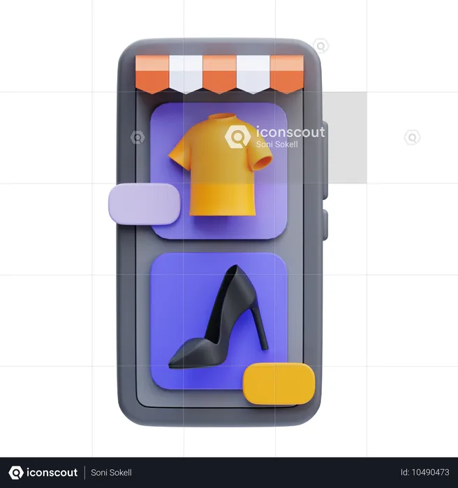 Compras de moda on-line  3D Icon