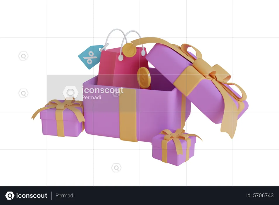 Compras de presentes  3D Icon