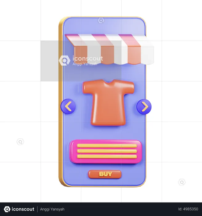 Compras de roupas on-line  3D Icon