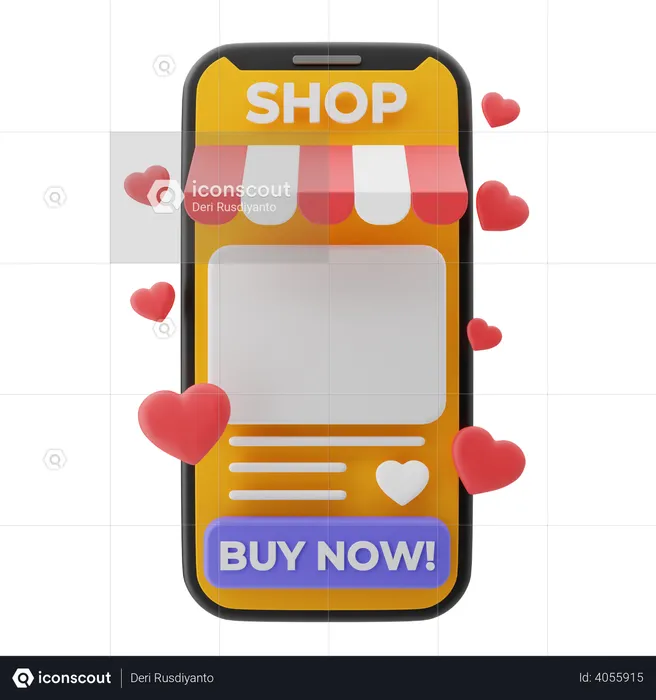 Compras de san valentin  3D Illustration