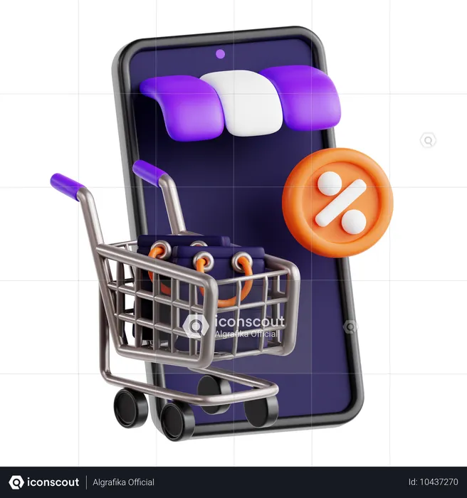 Compras móviles  3D Icon