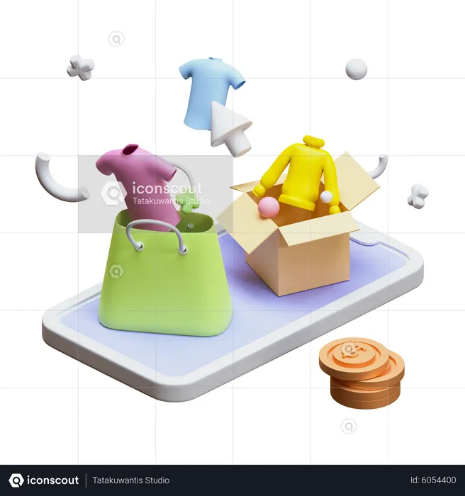 Compras digitales  3D Icon