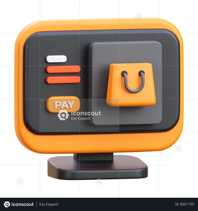 Las compras en línea  3D Icon