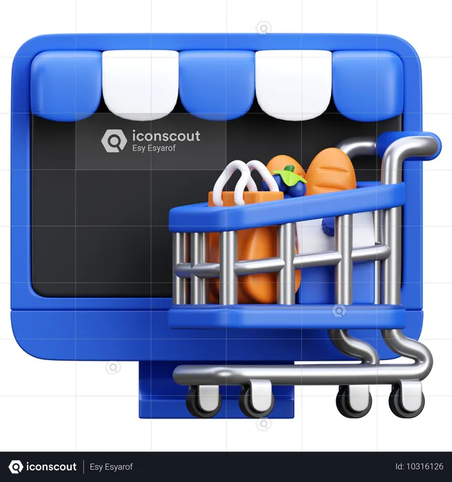 Las compras en línea  3D Icon