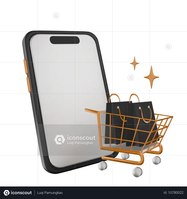 Las compras en línea  3D Icon