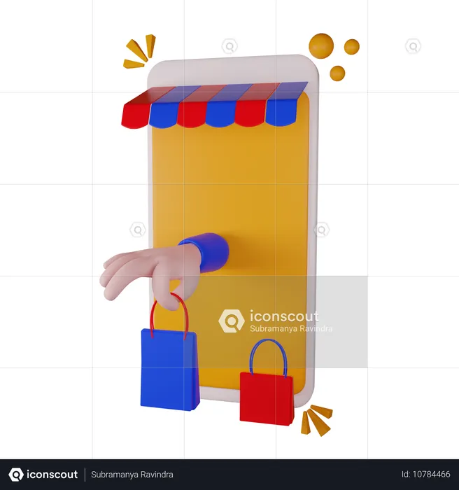 Las compras en línea  3D Icon