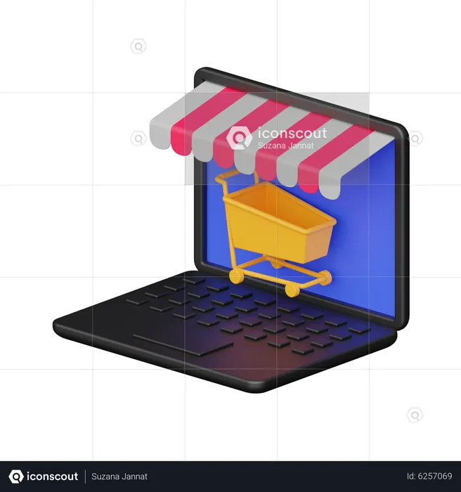 Las compras en línea  3D Icon