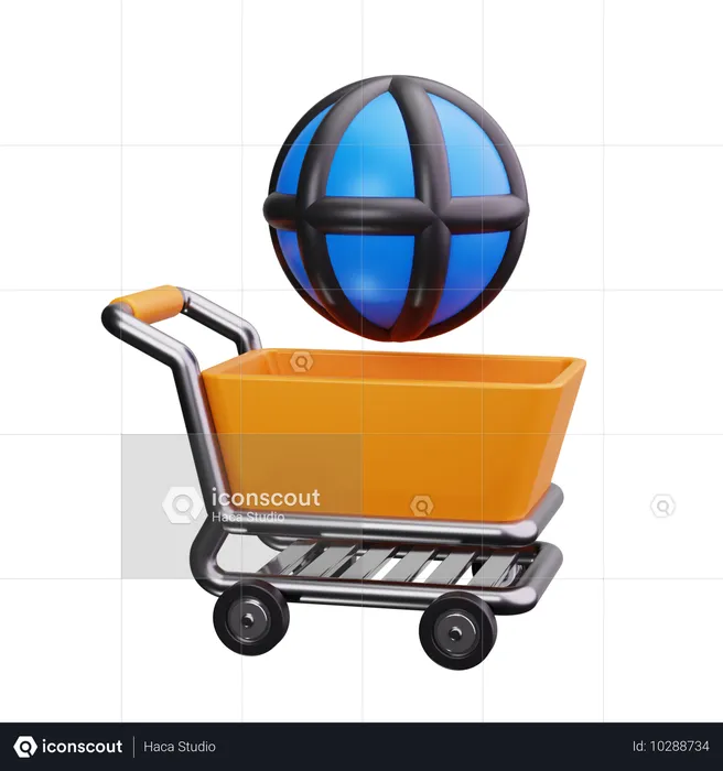 Compras globales  3D Icon