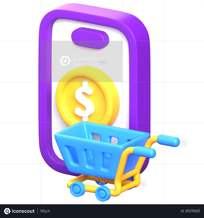 Compras móviles  3D Icon