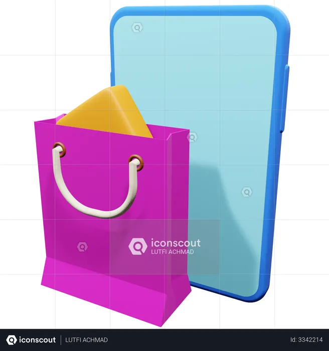 Compras móviles  3D Illustration