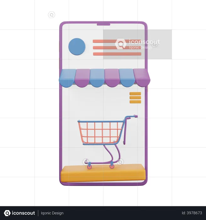 Compras móviles  3D Illustration