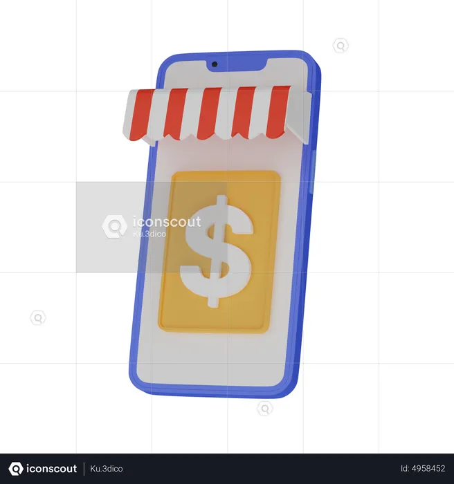 Compras móviles  3D Icon