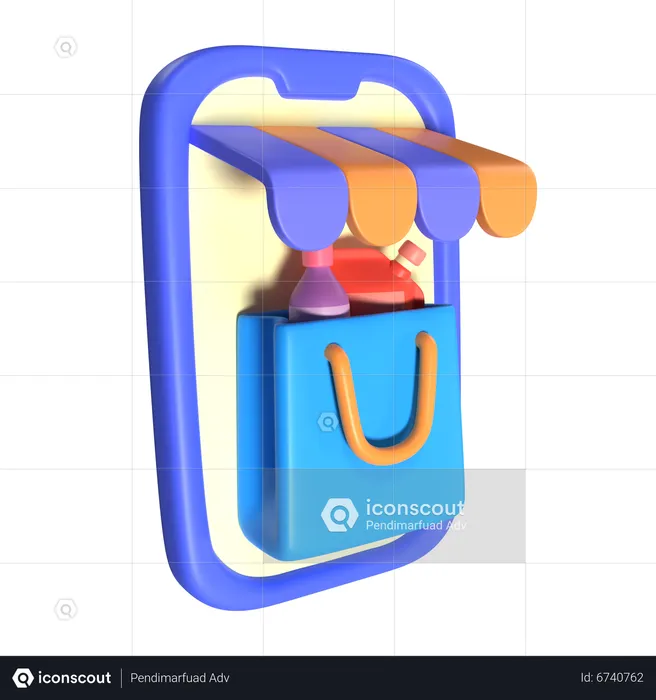 Compras móviles  3D Icon