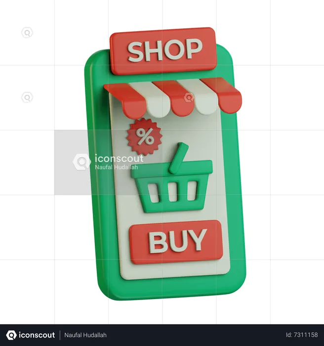 Compras móviles  3D Icon