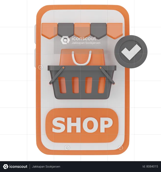 Compras móviles  3D Icon