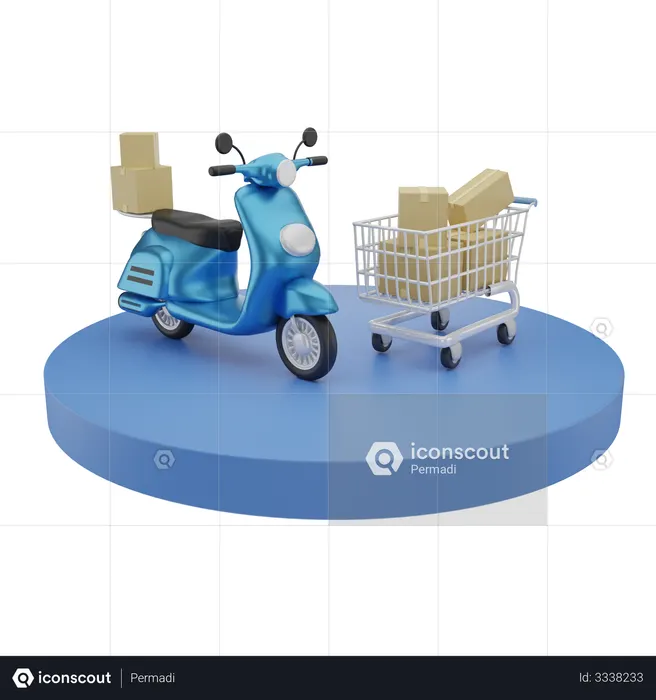 Compras on-line e serviço de correio  3D Icon
