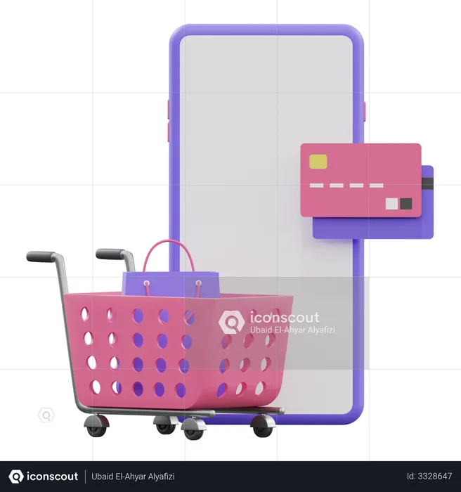 Las compras en línea  3D Illustration