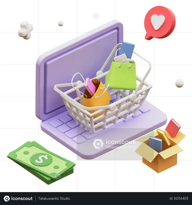 Las compras en línea  3D Icon