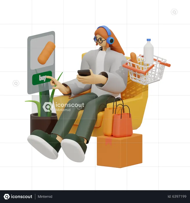 Compras online  3D Illustration